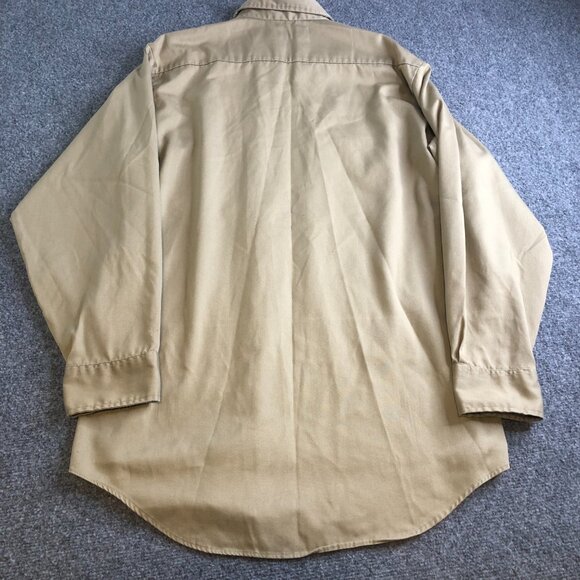 Vintage Big Mac Shirt Mens Large Beige Workwear Button Double Pocket 90s USA - Picture 9 of 10